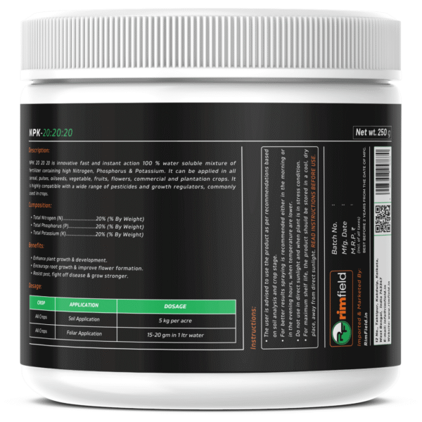 NPK 20 20 20 – All-Purpose Plant Fertilizer (250g) - Image 2