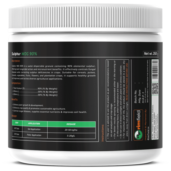 Sulphur WDG 90 % – Soil Conditioner & Fungicide (250g) - Image 2